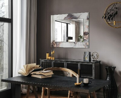 Miroir rectangulaire avec décoration Art abstrait du marbre