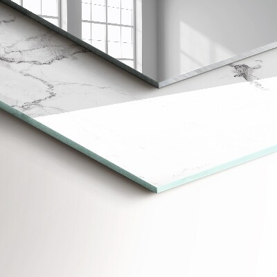 Miroir rectangulaire avec décoration Motif en marbre blanc