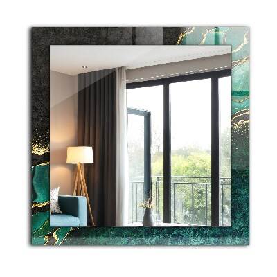 Miroir rectangulaire imprimé Motifs abstraits verts