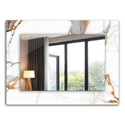 Miroir rectangulaire avec décoration Marbre veiné