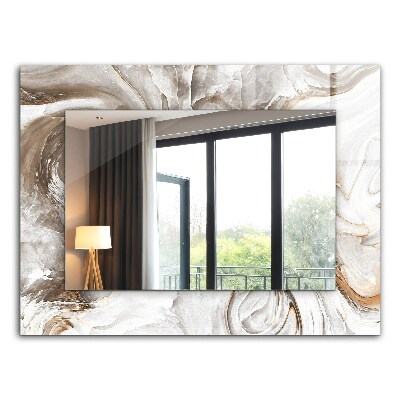 Miroir rectangulaire avec décoration Motif de marbre abstrait