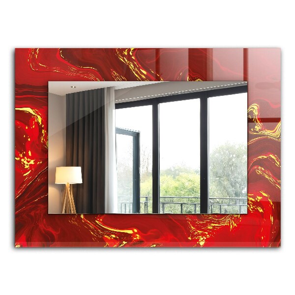 Miroir rectangulaire imprimé Peinture rouge abstraite