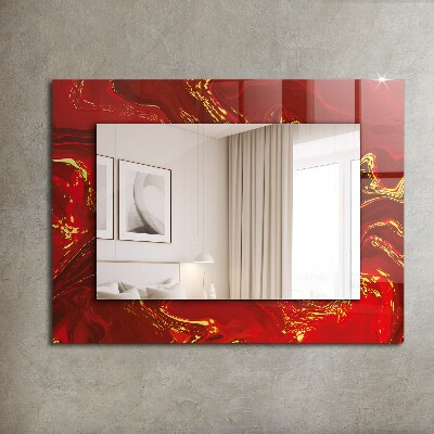 Miroir rectangulaire imprimé Peinture rouge abstraite