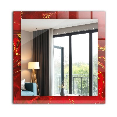 Miroir rectangulaire imprimé Peinture rouge abstraite