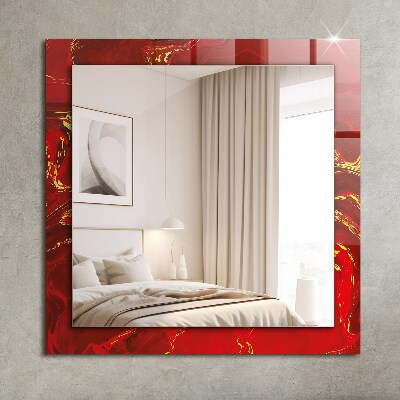 Miroir rectangulaire imprimé Peinture rouge abstraite