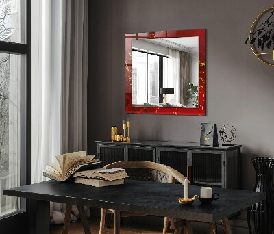 Miroir rectangulaire imprimé Peinture rouge abstraite