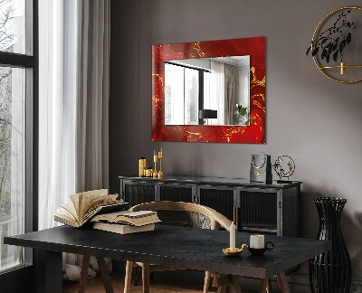 Miroir rectangulaire imprimé Peinture rouge abstraite