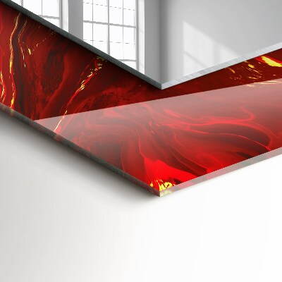Miroir rectangulaire imprimé Peinture rouge abstraite