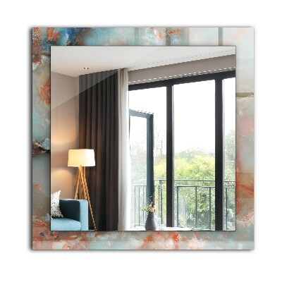 Miroir rectangulaire avec décoration Texture colorée abstraite