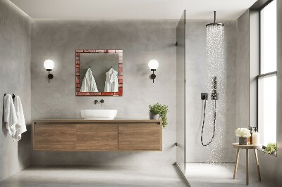 Miroir rectangulaire avec décoration Mur de briques rouges