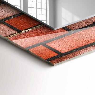 Miroir rectangulaire avec décoration Mur de briques rouges