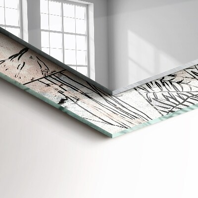 Miroir rectangulaire avec décoration Plantes de renard et de cerf