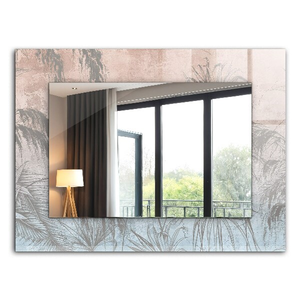 Miroir rectangulaire imprimé Plantes pastel