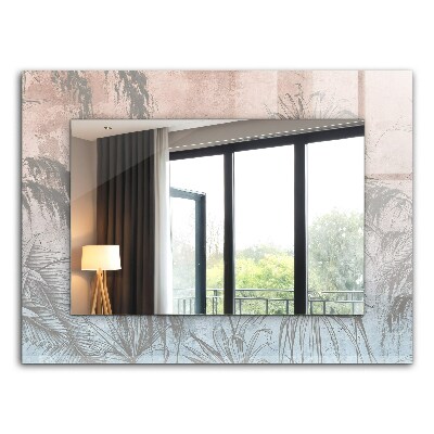 Miroir rectangulaire imprimé Plantes pastel