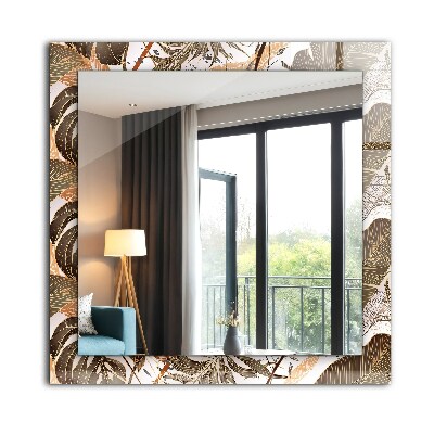 Miroir rectangulaire avec décoration Motif de feuilles tropicales