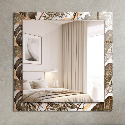 Miroir rectangulaire avec décoration Motif de feuilles tropicales