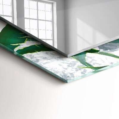 Miroir rectangulaire avec décoration Les feuilles vertes de la plante