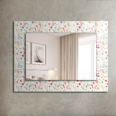 Miroir rectangulaire imprimé Motif floral à l'aquarelle