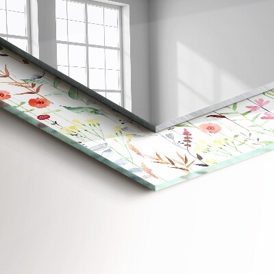 Miroir rectangulaire imprimé Motif floral à l'aquarelle