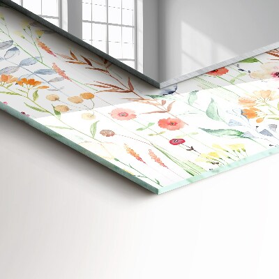 Miroir rectangulaire imprimé Motif floral à l'aquarelle