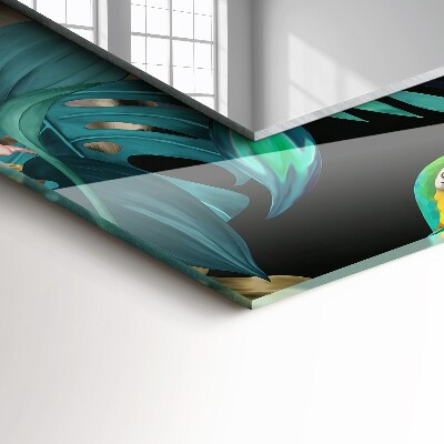 Miroir rectangulaire imprimé Tigres perroquets jungle