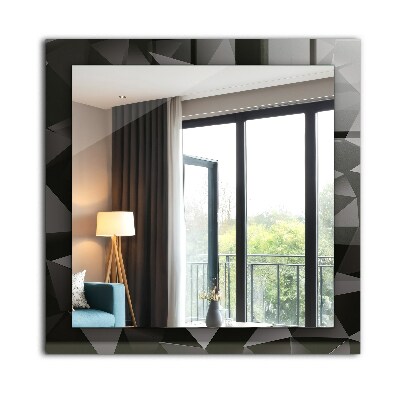 Miroir rectangulaire avec décoration Formes géométriques noires