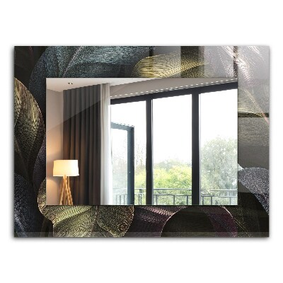 Miroir rectangulaire imprimé Feuilles de plantes colorées