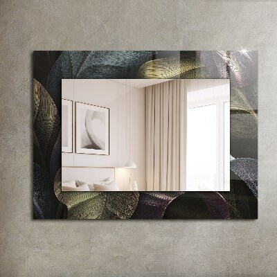 Miroir rectangulaire imprimé Feuilles de plantes colorées