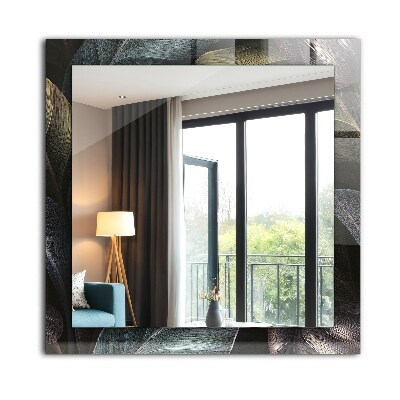 Miroir rectangulaire imprimé Feuilles de plantes colorées