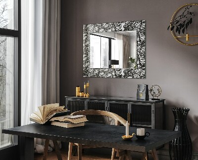 Miroir rectangulaire avec décoration Motifs noirs et blancs