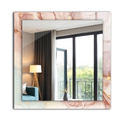 Miroir rectangulaire avec décoration Art abstrait à l'aquarelle