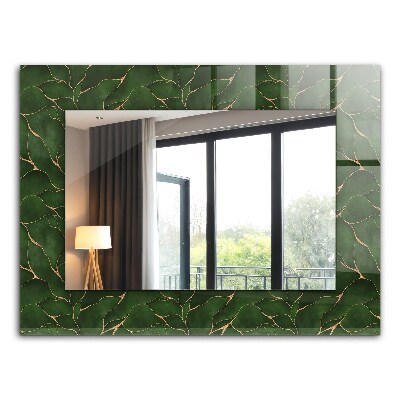 Miroir rectangulaire imprimé Motif de feuilles vertes
