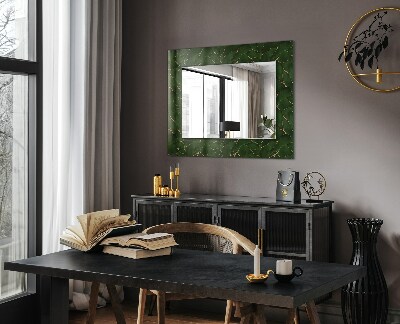 Miroir rectangulaire imprimé Motif de feuilles vertes