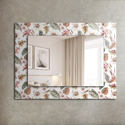 Miroir rectangulaire avec décoration Fleurs et feuilles