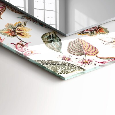 Miroir rectangulaire avec décoration Fleurs et feuilles