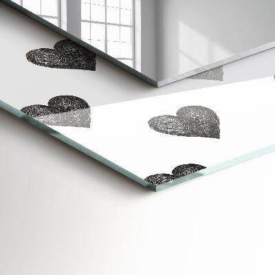 Miroir rectangulaire imprimé Motif de coeurs noirs