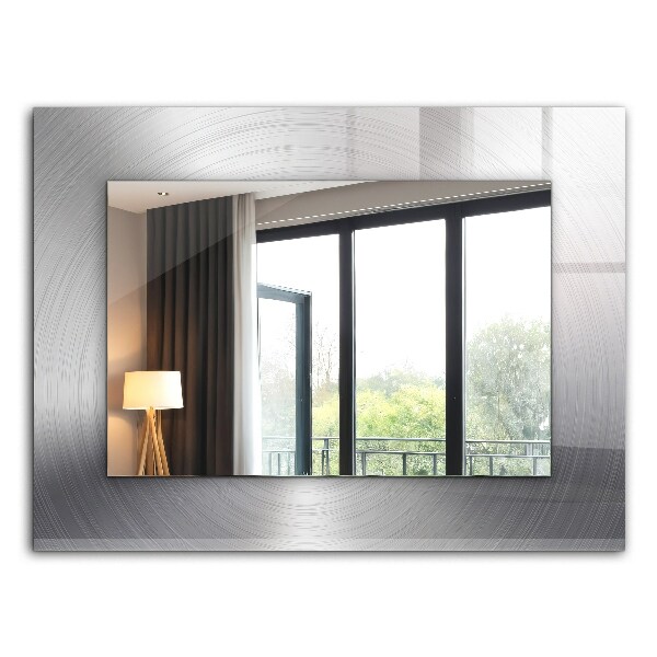 Miroir rectangulaire avec décoration Surface métallique ronde