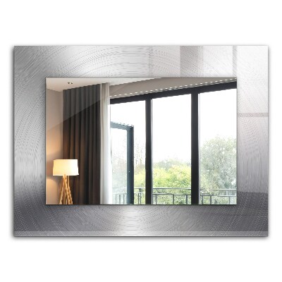 Miroir rectangulaire avec décoration Surface métallique ronde