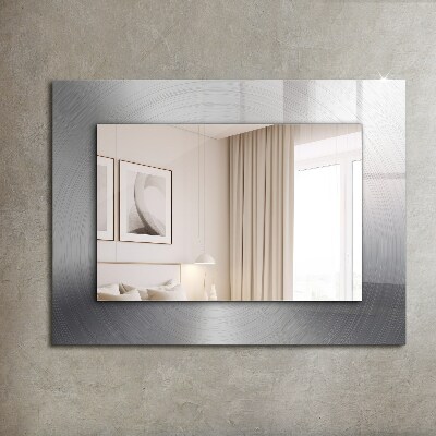 Miroir rectangulaire avec décoration Surface métallique ronde
