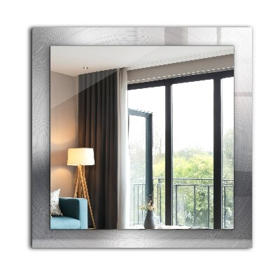 Miroir rectangulaire avec décoration Surface métallique ronde