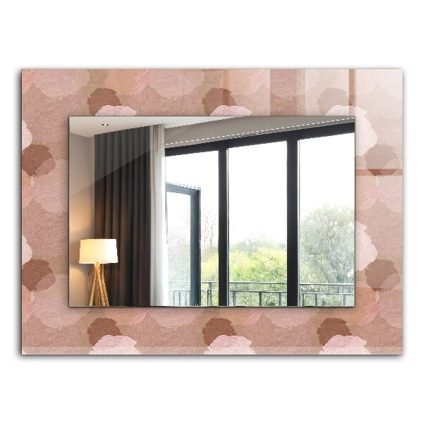 Miroir rectangulaire avec décoration Fleurs pivoines