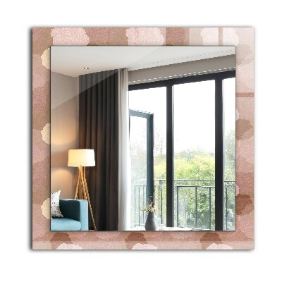 Miroir rectangulaire avec décoration Fleurs pivoines