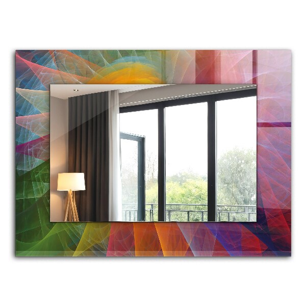 Miroir rectangulaire imprimé Spirale abstraite colorée