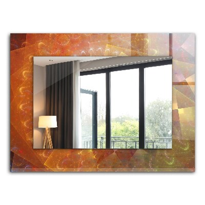 Miroir rectangulaire avec décoration Spirale fractale colorée