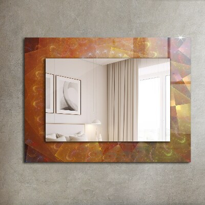 Miroir rectangulaire avec décoration Spirale fractale colorée
