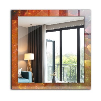 Miroir rectangulaire avec décoration Spirale fractale colorée