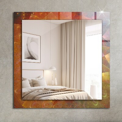 Miroir rectangulaire avec décoration Spirale fractale colorée