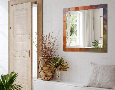 Miroir rectangulaire avec décoration Spirale fractale colorée