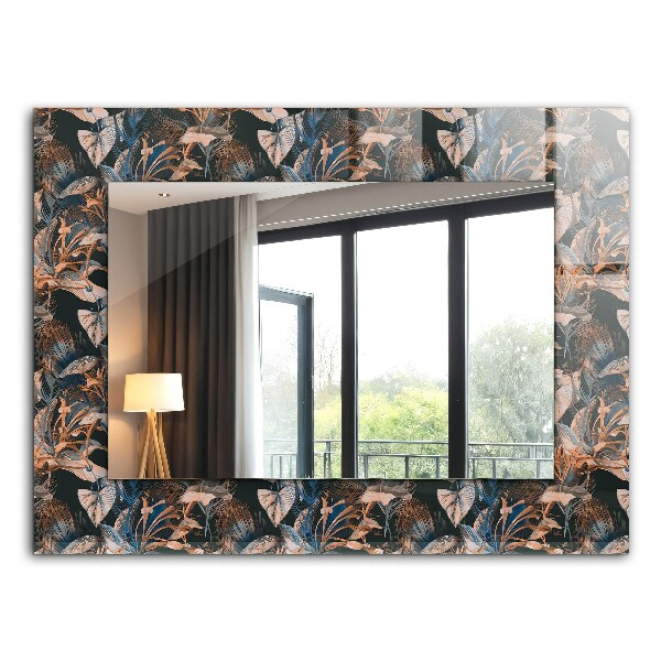 Miroir rectangulaire avec décoration Fleurs et feuilles