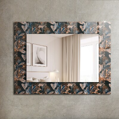 Miroir rectangulaire avec décoration Fleurs et feuilles